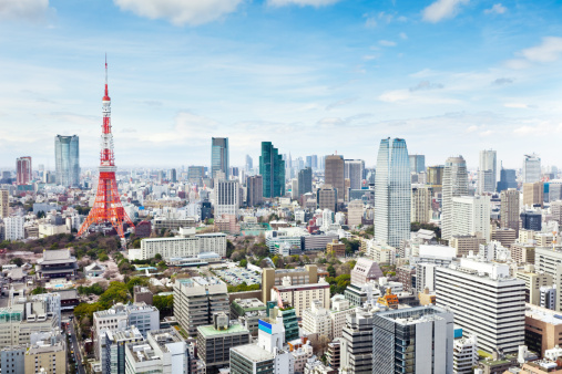Panoramic view over Tokyo City with Tokyo Tower and Shinjuku Skyscrapers in the background. Need more TOKYO images: