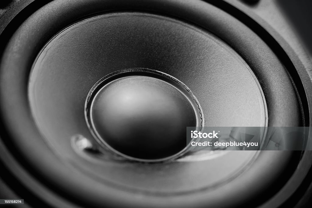 loadspeaker membrane close up of a loadspeaker membran membran, shallow depth of field Bass Guitar Stock Photo