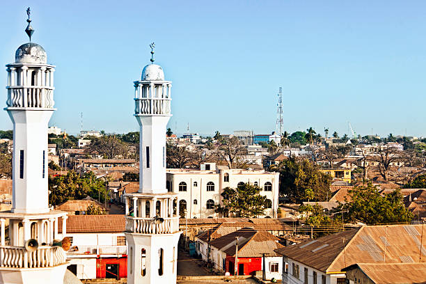 African town.  banjul stock pictures, royalty-free photos & images
