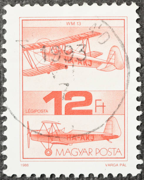 istock Hungary Old Airplane Postage Stamp 155158835