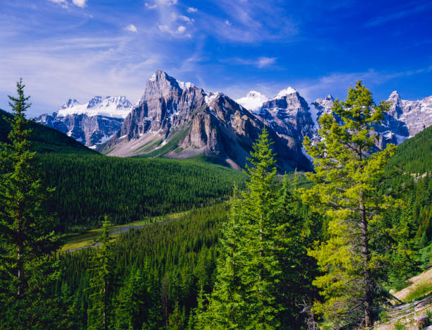 Majestic peaks of the Candian Rockies in Banff NP, Alberta