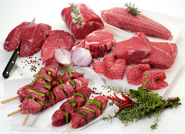 Fresh cuts of meat stock photo