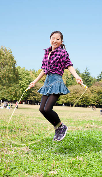 istock Active Asian girl with a jump rope 155159268