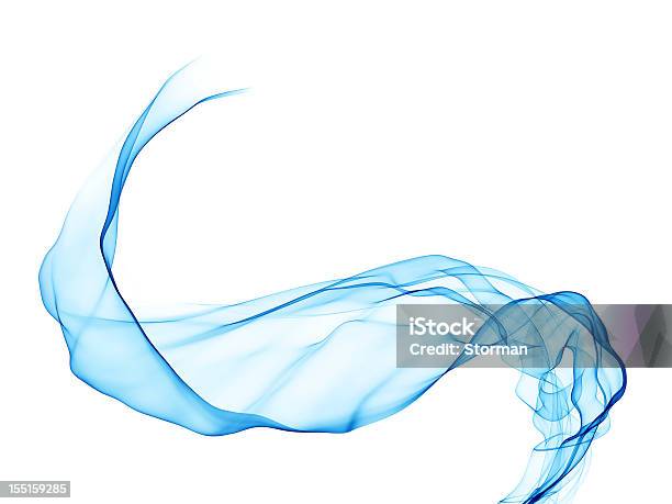 Abstract Blue Waving Smoke Ribbon Stock Photo - Download Image Now - Blue, Wave Pattern, Silk