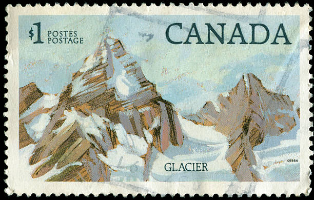 Old stamp from Canada stock photo