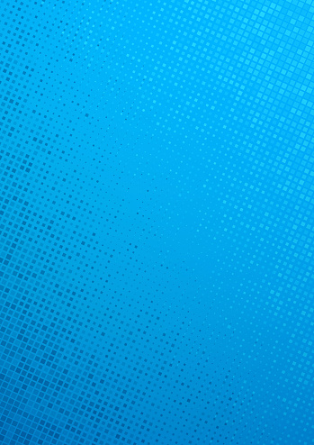 Bright blue background vector illustration with halftone squares pattern