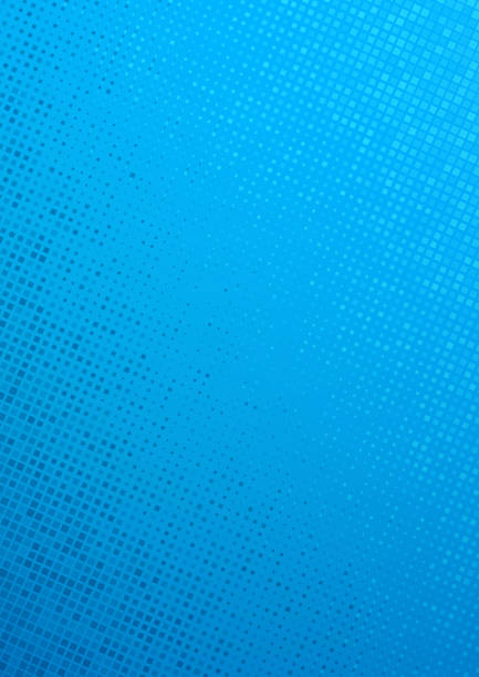 Blue halftone squares pattern background vector art illustration