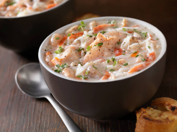 Seafood Chowder  Chowder stock pictures, royalty-free photos & images