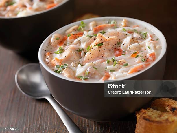 Sopa De Frutos Do Mar - Fotografias de stock e mais imagens de Chowder - Chowder, Sopa, Caranguejo - Marisco