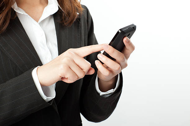 istock Business woman with mobile phone 155159482