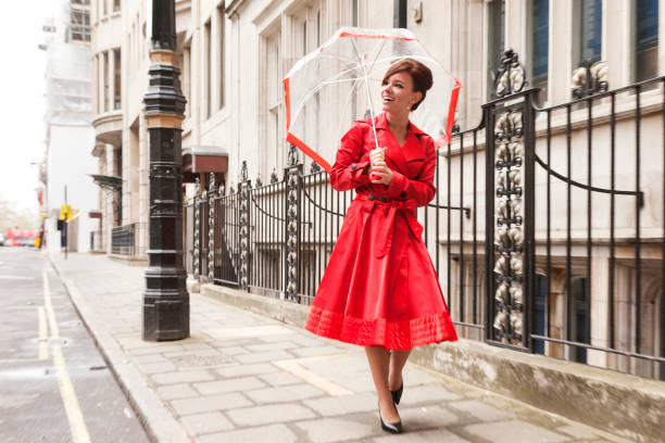 istock London Woman in Red 155159521