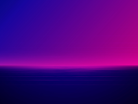 Bright pink and purple colored subtle vaporwave synthwave style empty blank horizon vector background illustration with copy space for text.