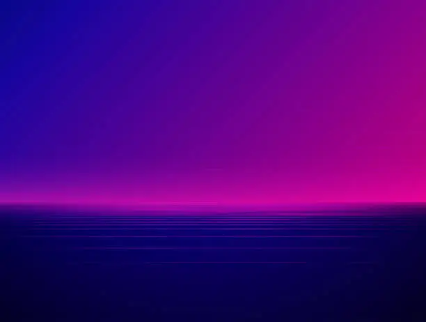 Vector illustration of 80s retro pink vapor wave horizon background