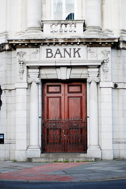 istock Closed bank door 155159735