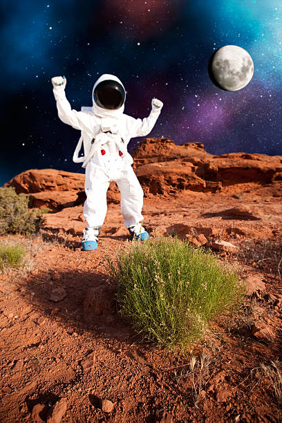 istock Astronaut Discovers Plant Life on Alien Planet 155159746