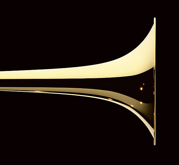 Trumpet Close-up of a Trumpet on Black Background string instrument photos stock pictures, royalty-free photos & images