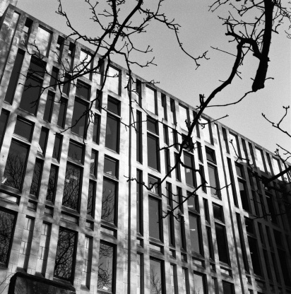 The library of the University of Durham at Palace Green. Film grain visible (scan from 120 Delta 3200)