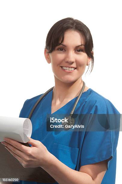 Kobieta Medyczny Personelu - zdjęcia stockowe i więcej obrazów 20-29 lat - 20-29 lat, Białe tło, Clipboard