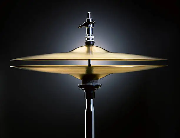 Hi-hat cymbals on dark background (XXXL size)