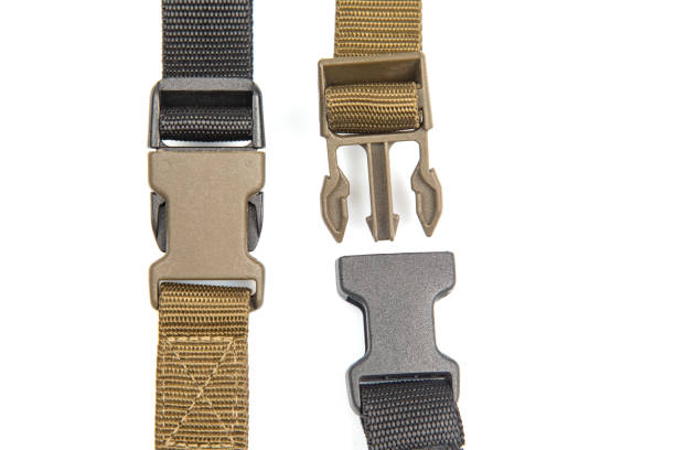 istock Fastex plastic clip for backpacks, bags, nylon belts on a white background. items and accessories for clothing and fixing tourist equipment 1551604311