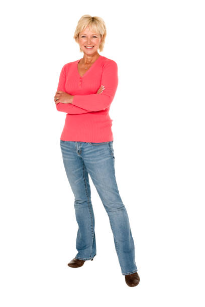 istock Mature Woman Full Length Isolated on White 155160623