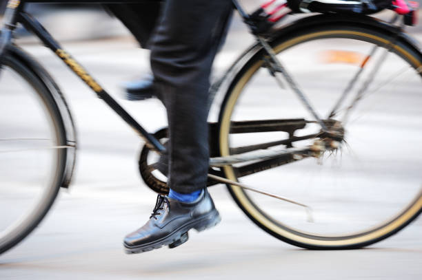 istock Man in suit, bike lane 155161286