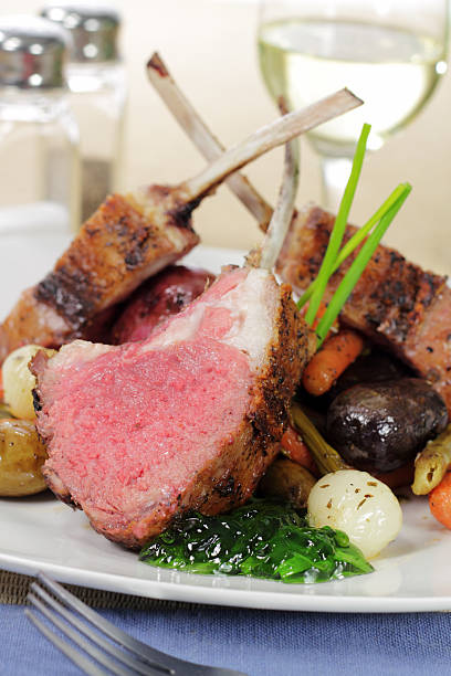 istock A rack of lamb on a white plate 155161333