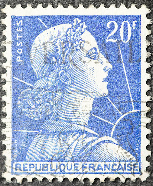 istock French Woman Postage Stamp 155161442