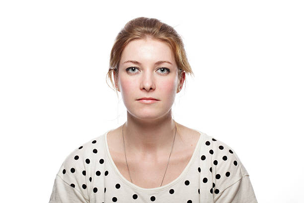 Portrait of a woman http://bit.ly/1bpNamm no emotion stock pictures, royalty-free photos & images