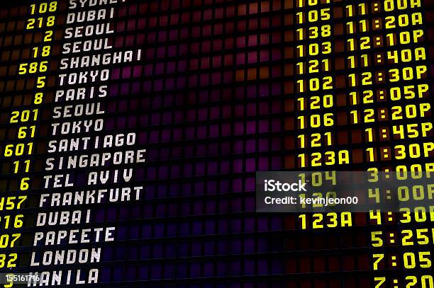 Foto de Chegadas De Partida e mais fotos de stock de Aeroporto - Aeroporto, Tabela de chegadas e saídas, Painel de controle
