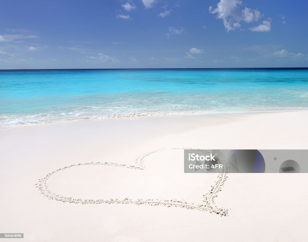 Coração de areia Praia paraíso Tropical (XXXL - Royalty-free Símbolo do Coração Foto de stock
