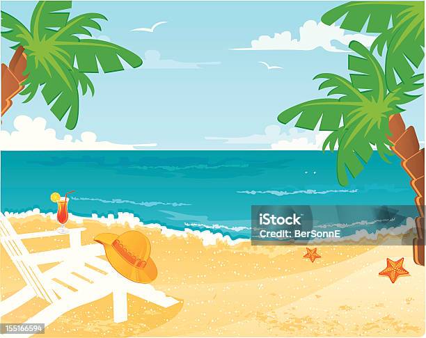 Summer Beach Stock Illustration - Download Image Now - Alcohol - Drink, Art, Art And Craft