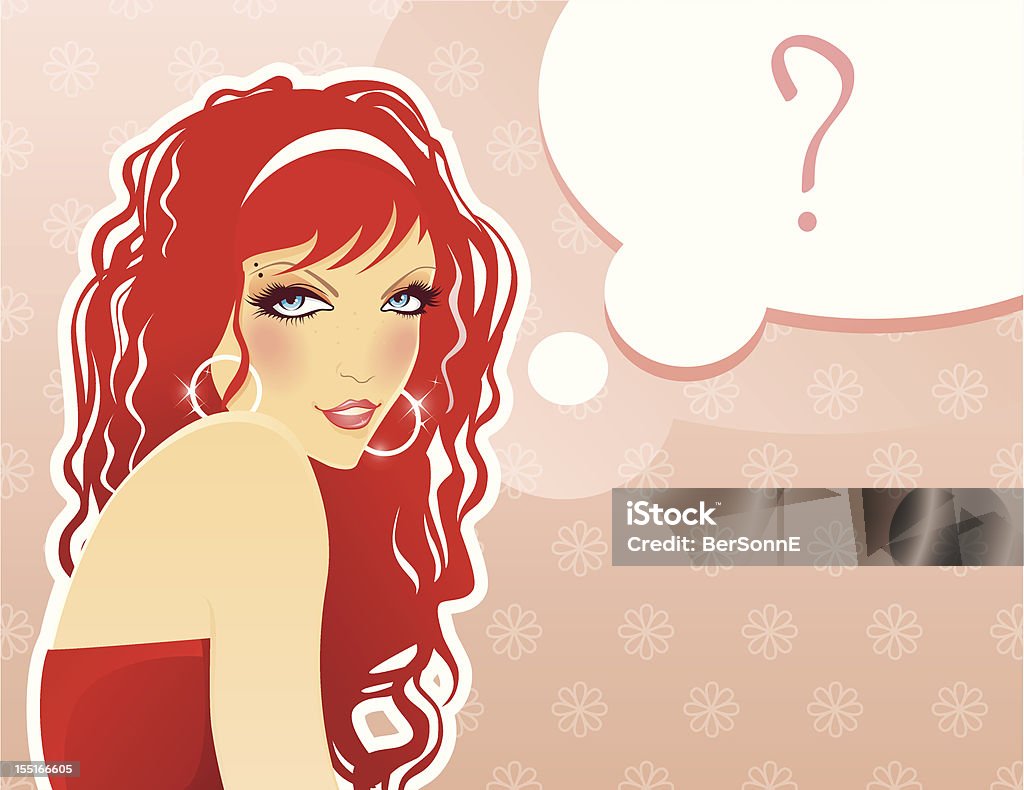 Garota com cabelo vermelho - Vetor de Adulto royalty-free