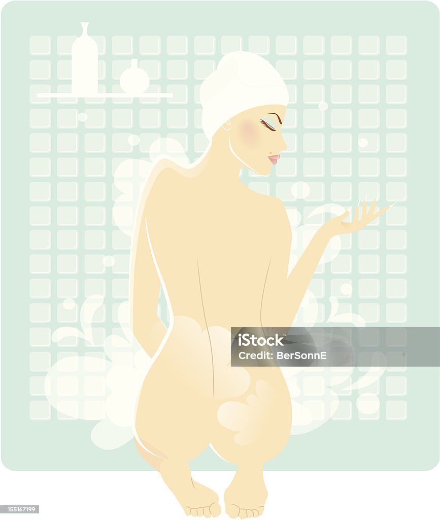 Chica en el baño - arte vectorial de Adulto libre de derechos