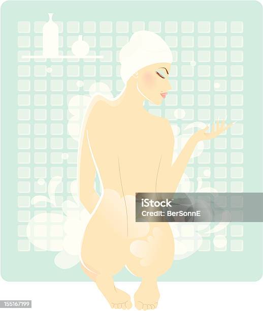Девушка В Ванной — стоковая векторная графика и другие изображения на тему Без усилий - Без усилий, Белый, Бьюти-спа