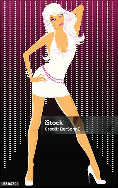 Linda Menina Dança No Vestido Branco - Arte vetorial de stock e mais imagens de Adolescente - Adolescente, Adulto, Bailarina