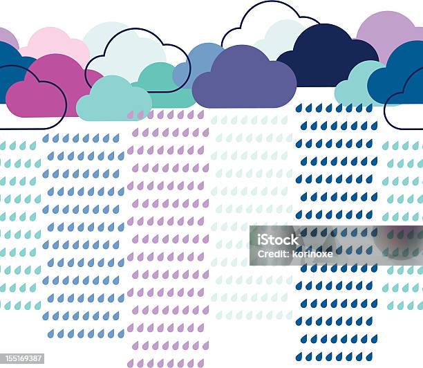 Deszcz Bezszwowe Wzór - Stockowe grafiki wektorowe i więcej obrazów Abstrakcja - Abstrakcja, Bez ludzi, Chmura