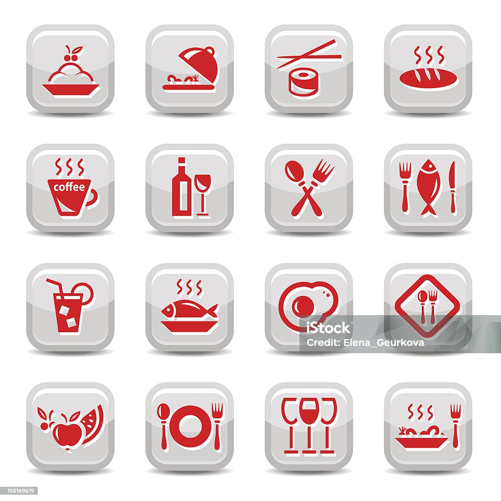 jeu d'icônes de restaurant - clipart vectoriel de Aliment libre de droits