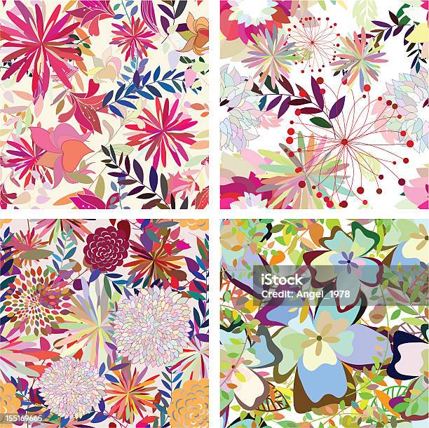Бесшовный Цветочный Рисунком — стоковая векторная графика и другие изображения на тему Абстрактный - Абстрактный, Бабочка, Бессмысленный рисунок