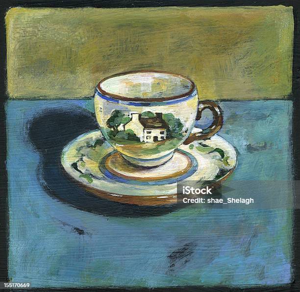 Paese Tazza Da Tè - Immagini vettoriali stock e altre immagini di Antico - Vecchio stile - Antico - Vecchio stile, Composizione orizzontale, Effetto-painterly