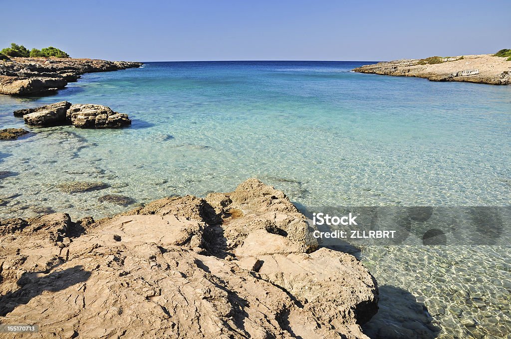 Beautiful sea of Porto Selvaggio's coast Beautiful sea of Porto Selvaggio's coast, natural reserve in Salento, Apulia. Italy Beach Stock Photo