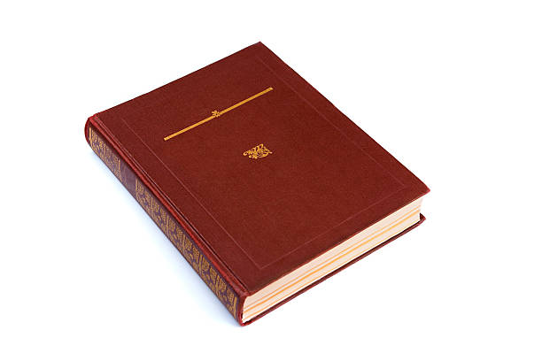 big brown old book with golden signs