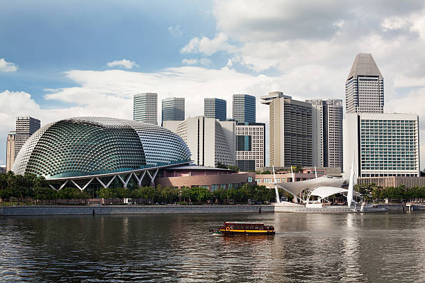 Located at Waterfront, Marina Bay, mouth of Singapore River. The Esplanade is a world renowned  performing arts centre.  Its twin domes are also nicknamed as the Durian by Singaporeans.  