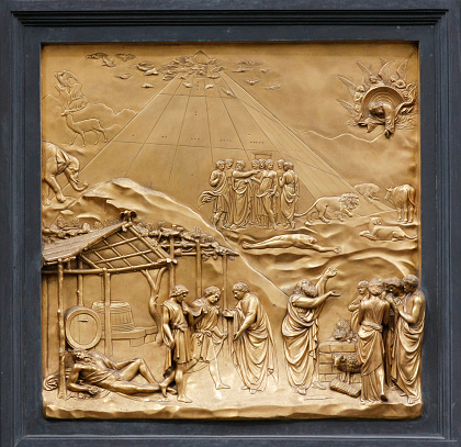 Noah by Ghiberti. Detail of the panel on the doors (\