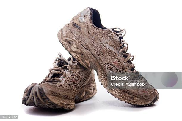 Muddy Sport Shoes Stock Photo - Download Image Now - Mud Run, Mud, Sports Shoe