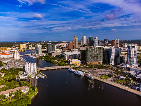 Downtown Tampa Florida under blue skies