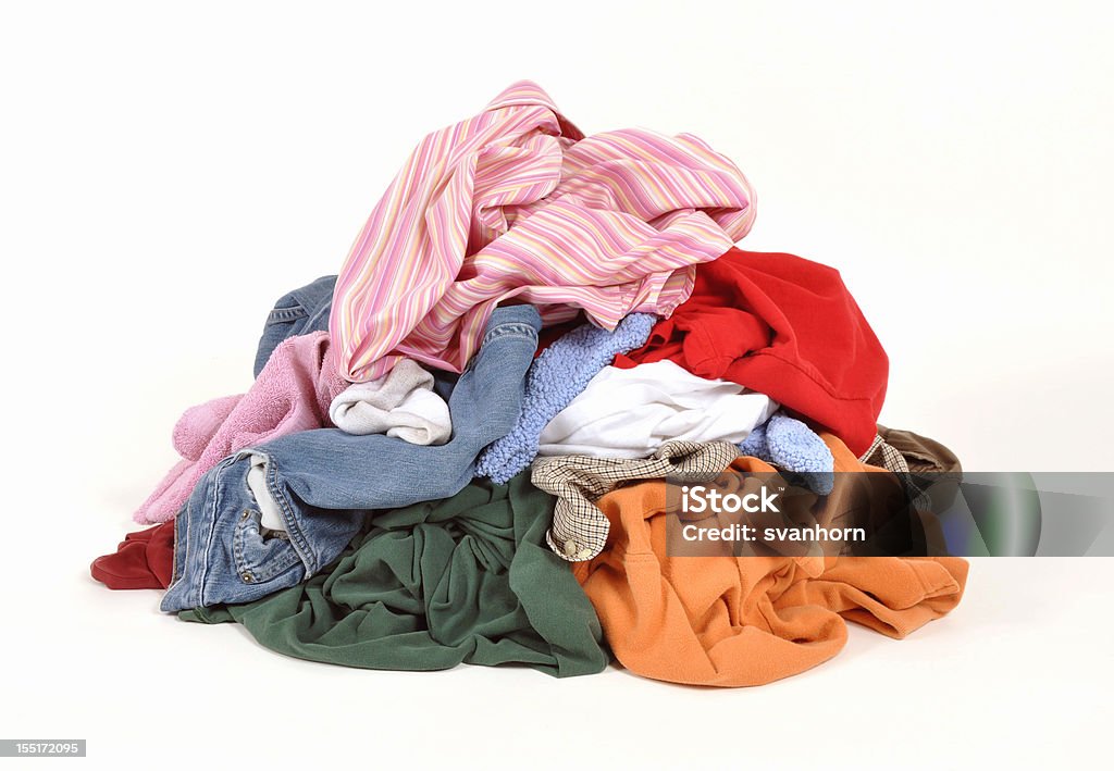 Dirty laundry Pile of dirty clothes for the wash Casual Clothing Stock Photo