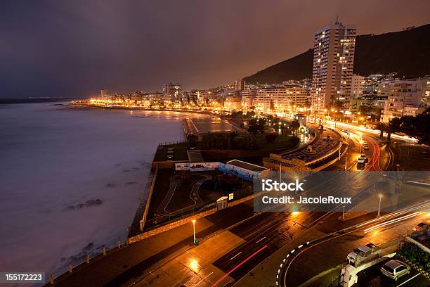 Sea Point At Night South Africa Stock Photo - Download Image Now - Cape Town, Night, Atlantic Ocean