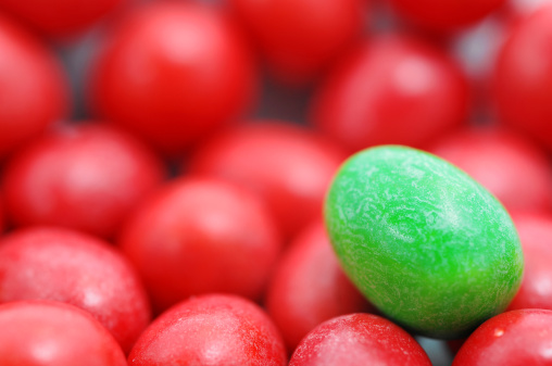 Colourful and vibrant balls of chocolate sweets