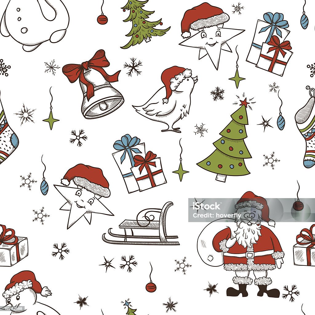 Motif sans couture de Noël - clipart vectoriel de Arbre libre de droits